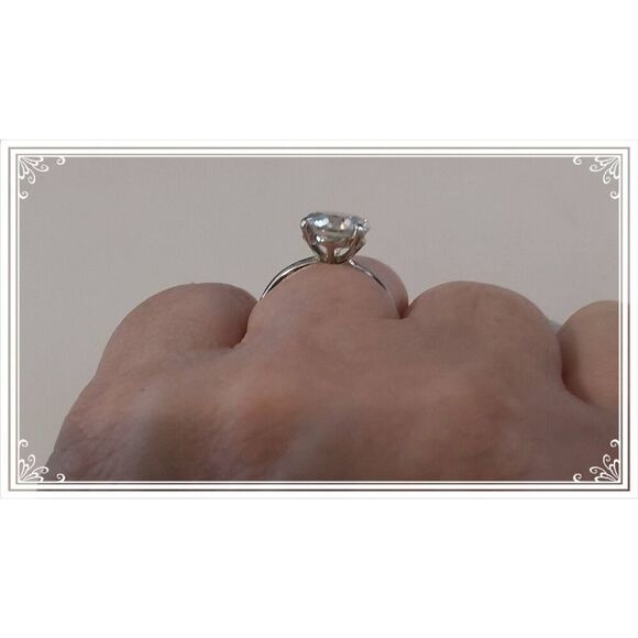 2 Ct. CERTIFIED Genuine Moissanite Diamond Round Solitaire Engagement Ring Sz 8 - Picture 5 of 5